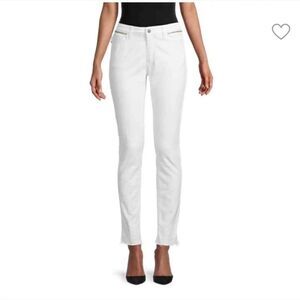 Zadig & Voltaire Eva Cher Moto Zipper Raw Hem Skinny Jeans Sz 24